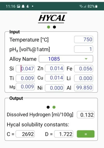 Android Hycal 应用程序界面显示输入和输出字段