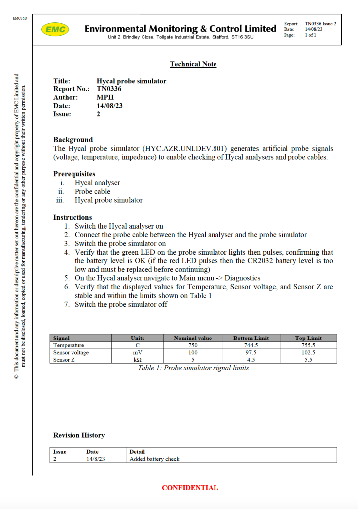 Симулятор зонда Hycal