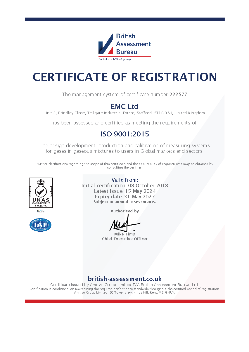 ISO 9001:2015 Certificate of Registration